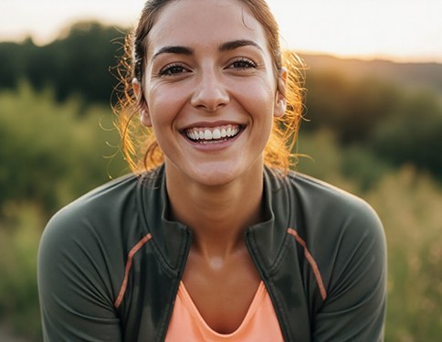 Woman happy with her new smile