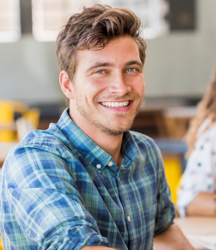 Man sharing healthy smile after restorative dentistry