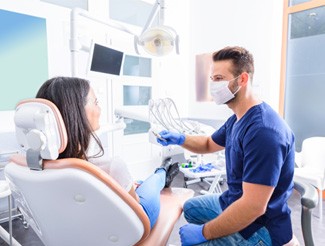 Woman at the dentist in San Juan Capistrano