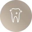 Animated tooth with sparkles representing cosmetic dentistry