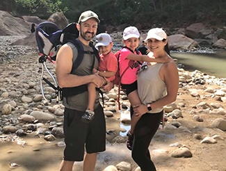 Doctor Omrani and his family on a hike