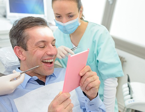 patient visiting dentist for checkup