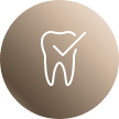 Animated tooth with check mark representing prventive dentistry